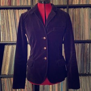 navy velvet romantic coat XS androgynous blazer 💙